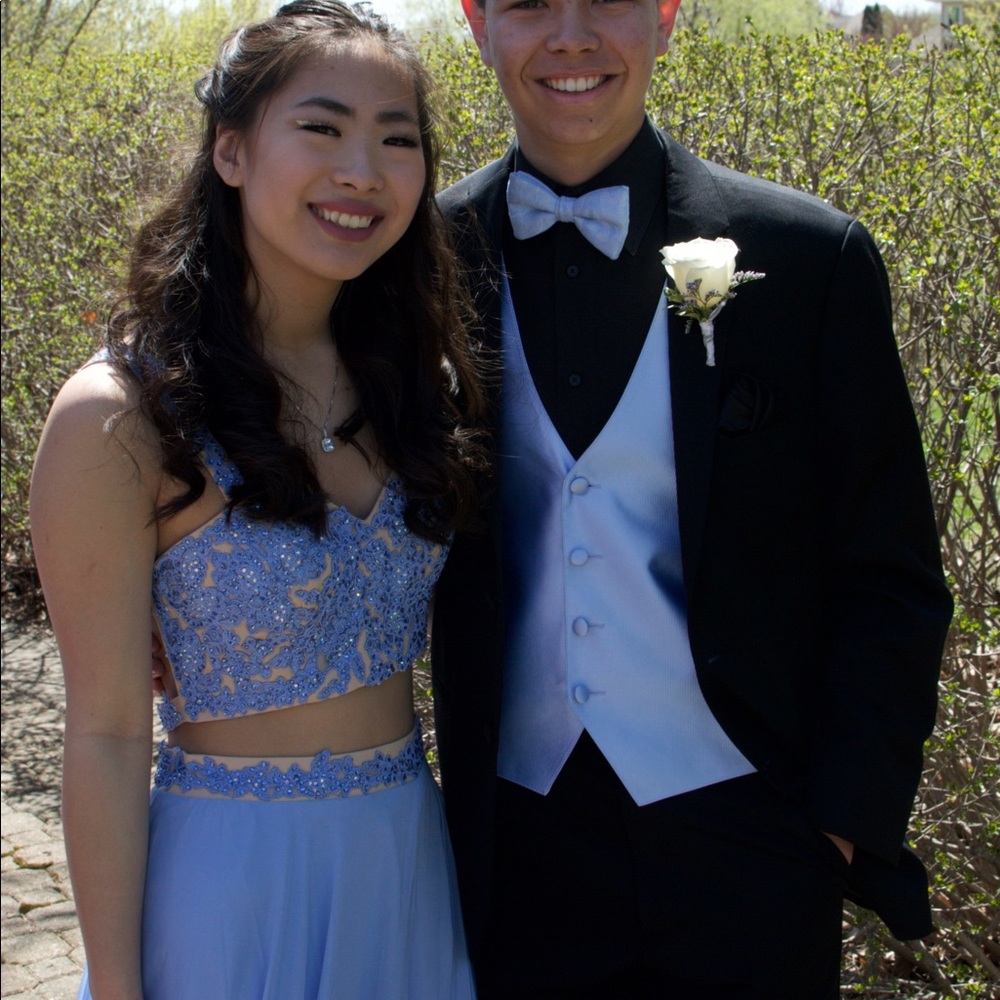 Periwinkle Two Piece Prom Dress